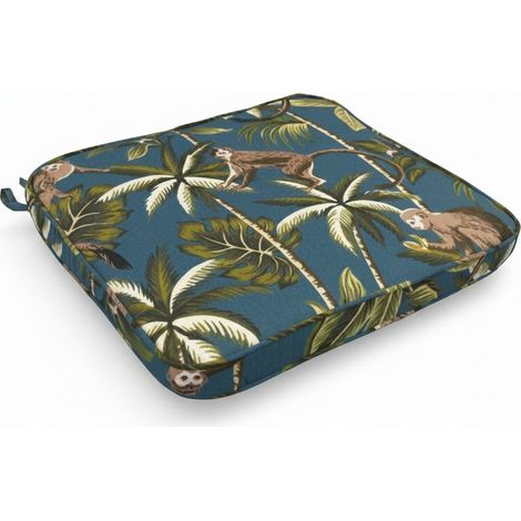 Tropical Blue Standard Carver Chair Cushion (Pack of 4) - L45 x W40 cm
