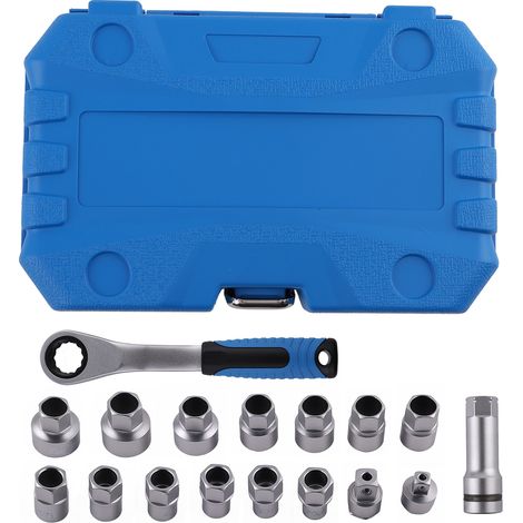 Coffret de Douilles 10-24 mm Clé à Cliquet CRV avec Adaptateurs Professionnel (1/4)