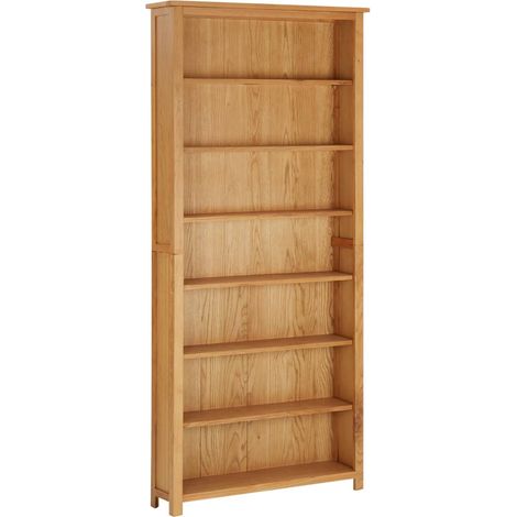 Bibliothèque à 7 niveaux 90x22,5x200 Bois de chêne massif (1/5)