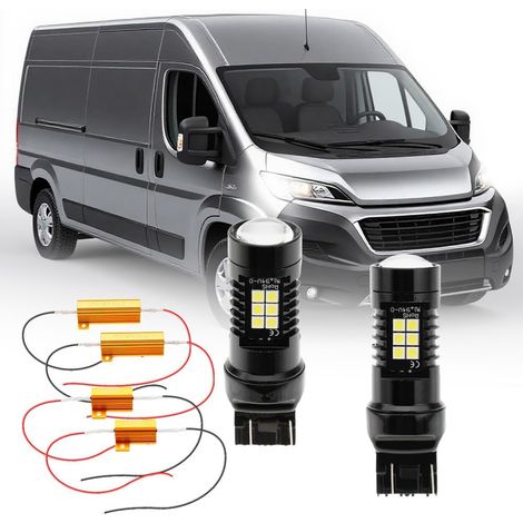 Ampoule LED 7443 W21/5W 3030 SMD 800LM 6000K pour Ducato, Boxer, Jumper, Movano C 2014-2025 Feux de Jour DRL Latéral No Hyper Flash Intégré (1/5)