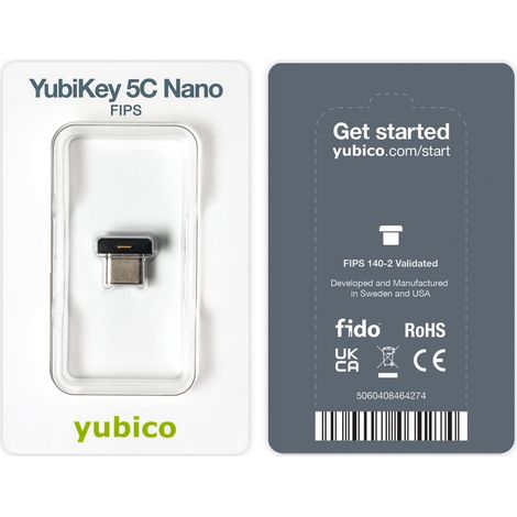 Chiave di sicurezza USB-C Yubico YubiKey 5C Nano FW 5.4.3, 5060408464274 (1/4)
