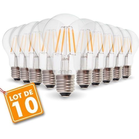 Lotto di 10 lampadine a filamento E27 4W eq. 40W bianco caldo 2700 K.