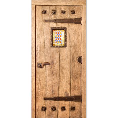 Adhesivo de tela para puertas antiguas con herrajes y vidrieras 913PD