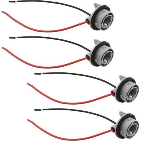 Set mit 4 1156 BA15S LED-Lampenfassungen – Lampenhalteradapter – vorverdrahteter Kabelanschluss für Auto, LKW, Anhänger, Armaturenbrett (1/5)