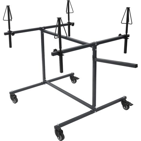 Support de peinture professionnel pour 4 jantes, support de réparation de chariot de peinture, noir (1/5)