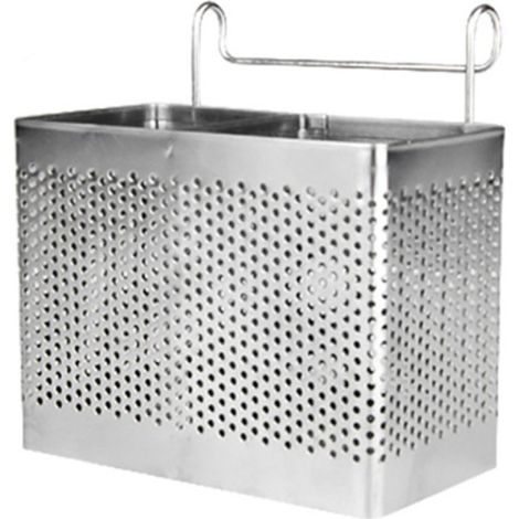(Double maille) Porte-couteaux et fourchettes de cuisine en acier inoxydable, étagère de rangement pour placard, égouttoir à vaisselle avec crochets (1/5)