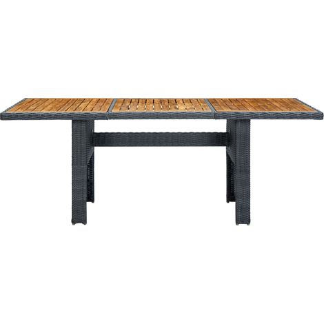 Maison Exclusive - Gartentisch Dunkelgrau Poly Rattan und Akazie