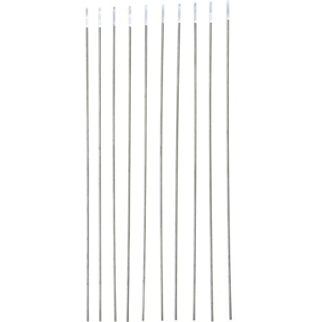 Lot de 10 électrodes en tungstène zircone WZ8, aiguille pour soudage à l'arc sous argon 150 mm 1/25 po