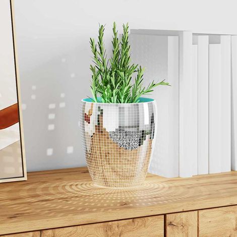 Spiegel-Mosaikfliese Geometrisch 3 pcs Silber 100 x 4 cm Glas