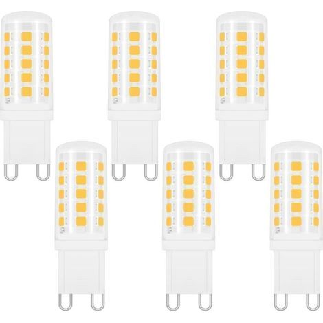 G9 LED 4W Blanc Neutre 4000K, 400LM, équivalent Halogène G9 40W 33W, 360 Degrés, AC 220-240V, LED Lampe Neutre pour Lumière Miroir, Lampe de Table, Non-dimmable, lot de 6 [Classe énergétique D] (1/5)