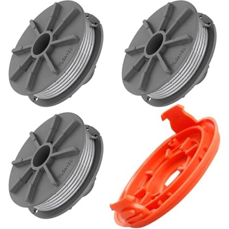 Applicable Gardena 5307-20 Bobine de rechange pour tondeuse avec couvercle 5344-20, 6,1 m de fil et couvercle pour coupe-bordures Easycut 400 Art.8846 ComfortCut450 Art.8847 PowerCut Art.8848 (3 bobin