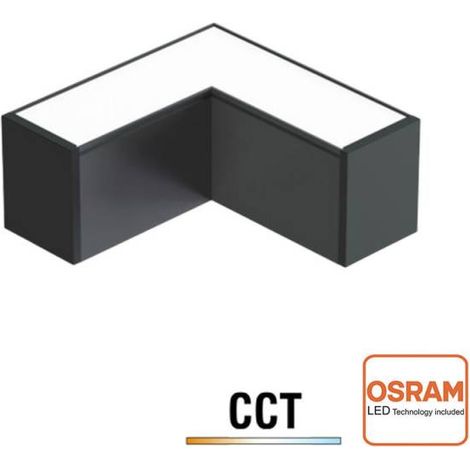 Conector angular METRO, ampliable, 9W, 90º, 3CCT, negro, 3000-4000-6000K (1/4)