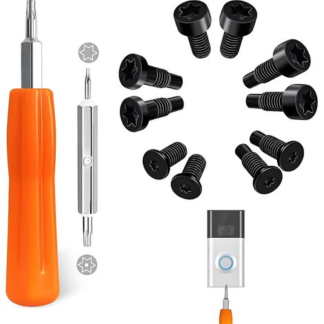 Doorbell screwdriver replacement kit with 10 spare screws, T6 and T15 double-ended, compatible with R-ng 2nd generation (1/5)