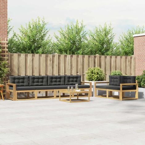 vidaXL Outdoor-Sofagarnitur mit Kissen 6 pcs Weiß und Anthrazit (1/5)