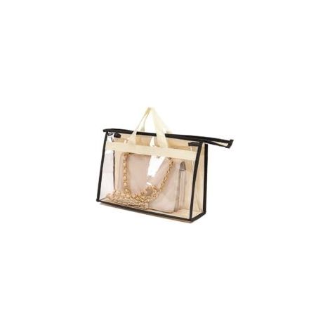 Sacchetti organizer trasparenti per borse, organizer per borse da armadio, sacchetti porta borse con cerniera da appendere, 2 pezzi - Crezuo