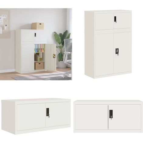 Aktenschrank Weiß 90x40x130 cm Stahl - Bürostuhl - Schreibtisch - Aktentasche - Archivschrank - Organisationshilfe - Home & Living (1/5)
