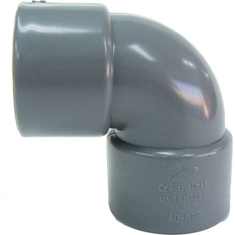 Codo pvc 87º H-H - CREARPLAST Medidas: 110x87 mm (1/2)
