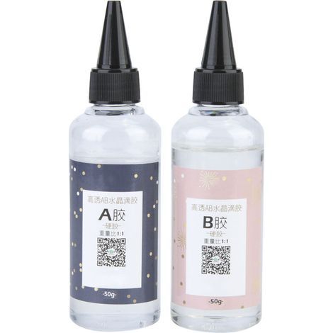 Colle Époxy Cristal Ultra-Transparente pour Artisanat (100g, Ratio 1:1)
