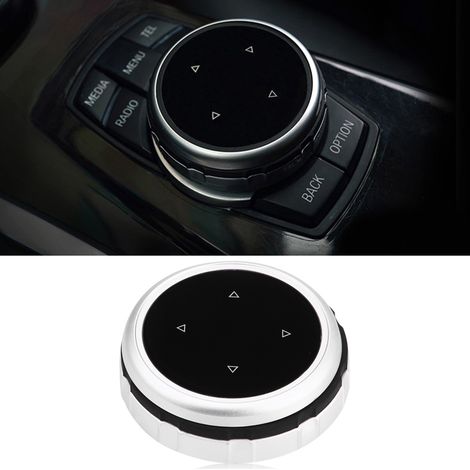Dekor-Set für Multimedia-Tasten im Auto für BMW X1 X3 X5 X6 F30 E90 F10 F18 F25 E60 – Interieurleisten-Stil 2, schwarzer Kunststoff (1/5)