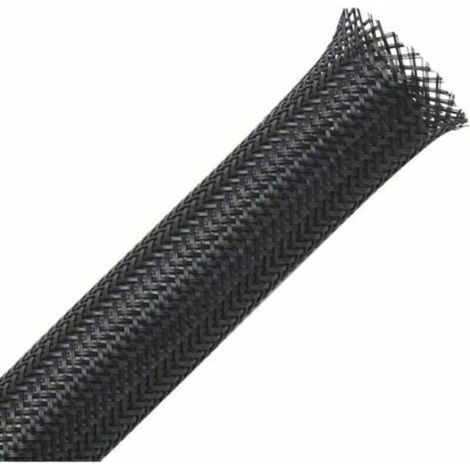 [JAMAIS UTILISÉ]Gaine Câble Tressée Extensible de 13mm x 30m, Idéale pour Cacher et Ranger les Câbles Automobiles et les Fils.