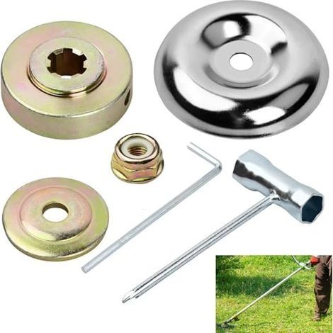 6 Pièces Kit Fixation Écrou Lame Boîte, Lames de Boîte Vitesse Métal, Morceaux Kit Ecrou Tete Debroussailleuse, Débroussailleuse en Métal Accessoires, pour Jardin Tondeuse à Gazon Brosse Cutter (1/5)