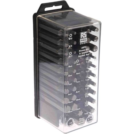 Jeu de douilles RS PRO 1/2 pouce, 3/8 pouce Carré 45 pièces ( Prix pour 1 ) (1/5)