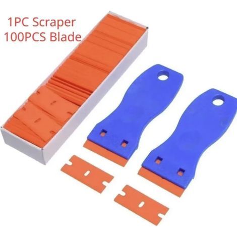 Two plastic scrapers for removing labels, glue, paint stickers and decals.High quality enhances quality of life. (1/5)