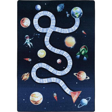 Tapis enfant Lavable 30° 100x150 bleu KIDATU (1/5)