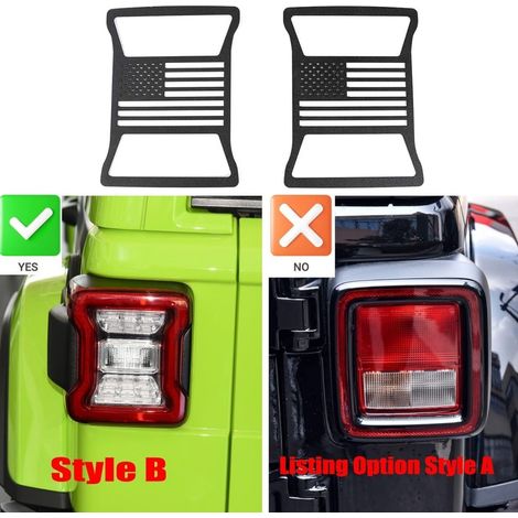 Geeignet für Jeep Wrangler JL Rücklichtabdeckung, Rücklichtzieraufkleber, flache Rücklichtabdeckung (amerikanische Flagge). (1/4)