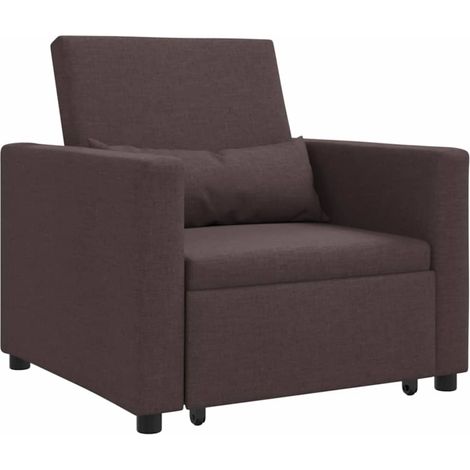 Canapé-lit,Canapé convertible,Sofa-lit Convertible 3-en-1 Marron Foncé Tissu (1/5)