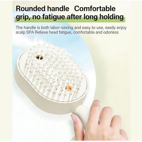 Brosse Vapeur Électrique - Brosse À Cheveux 2 En 1 Brumisateurs Avec Spray D'eau, Lisseur Vapeur Rechargeable Cheveux Naturels,Beige (1/5)