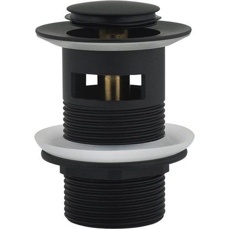 1PCS Bonde de Lavabo avec Trop-Plein, Vidage Lavabo Pop-up, Bonde de Vidage Universelle, Noir Mat (1/5)