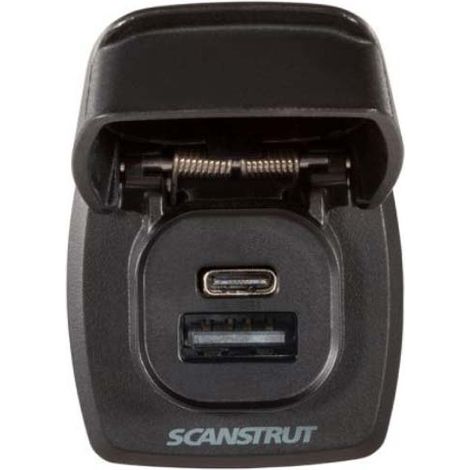 Scanstrut Flip Pro Plus - Doble puerto de carga USB-A + USB-C, 12/24V , para autocaravana, camper