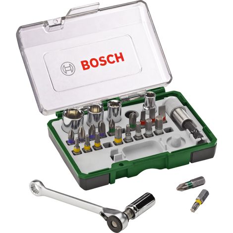 Bosch Bosch Satz de Schraube mit Schraubenschlüssel de-Ratsche - 27 Stück. (1/4)