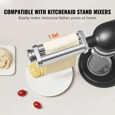 Accessoire rouleau à pâtes inox compatible KitchenAid robot sur socle VEVOR, laminoir réglable 8 positions 0.3-2mm largeur 14cm (1/5)