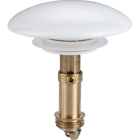 3 pcs Bouchon de vidange en cuivre,anti-fuite,filtre de vidange d'évier avec couvercle en céramique pour lavabo,évier de salle de bain (blanc + or,taille : 6,6 cm) (1/2)
