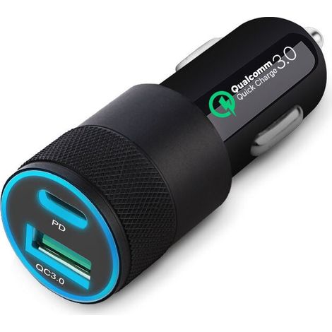Chargeur Voiture USB C Rapide,Quick Charge 3.0&PD 36W 2 Ports Chargeur Allumé Cigare USB Type C avec Câble USB C pour Samsung Galaxy ,Huawei ,Xiaomi, (1/5)