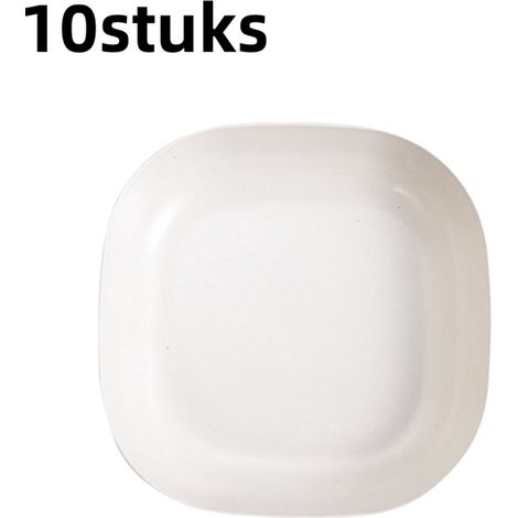 ensemble de 10 pièces bol à fruits assiette carrée en plastique idéale pour la maison ou le salon couleur blanc (1/5)