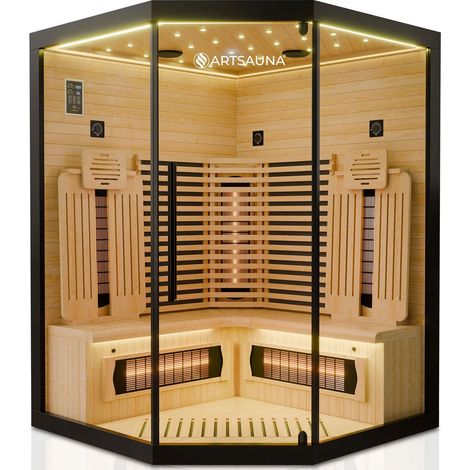 Cabina a infrarossi Malmö 140 - nera  140x140 cm 190 cm Tecnologia Dual 3 persone (1/2)