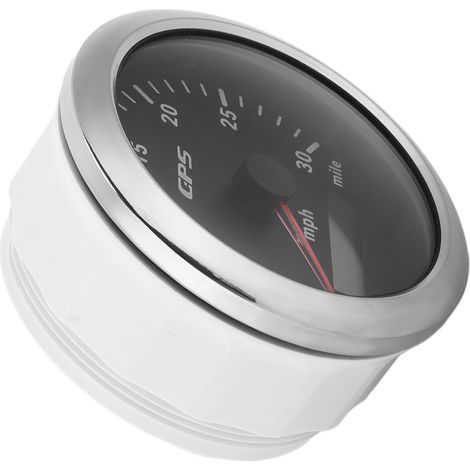 3,3-Zoll-GPS-Tachometer (0–30 mph/h), mehrfarbige Hintergrundbeleuchtung, IP67 wasserdicht, für Auto, Wohnmobil, Boot, Yacht, schwarzes Zifferblatt (1/5)