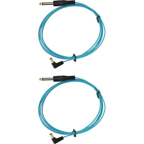 Câble de machine à tatouer 2 pièces, interface DC, tête coudée, transmission stable, 1,8 m, diamètre 2,2 mm, bleu (1/5)