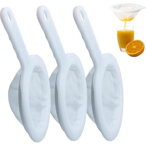 Set di 3 setacci a maglia fine in nylon - Accessorio da cucina - Adatto al contatto con gli alimenti - Nylon (1/5)