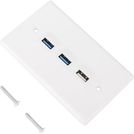 Panneau mural standard américain à 3 ports, 2 ports USB 3.0 et 2 ports USB 2.0, pour la maison ou l'hôtel. (1/5)