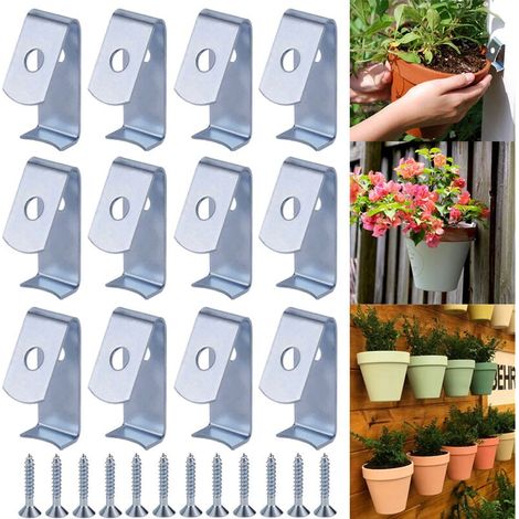 12pcs Wall Plant Hanger, Flower Pot Holder, Flower Pot Hanging Clips, Flower Pot Hooks, Clay Flower Pot Clips, Macrame Flower Pot Holder, Flower Pot Hook MUMU (1/4)
