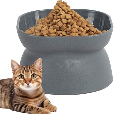 2er-Pack geneigte Futternäpfe für Katzen, geeignet für Hunde, Katzen und Käfigtiere – Grau (1/5)