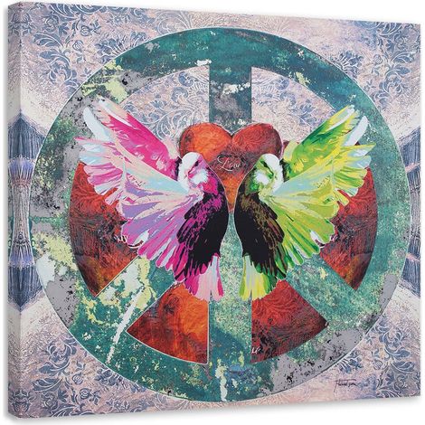 Tableau sur toile Symbole de paix Peace 60x60 (1/5)