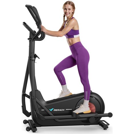 MERACH Elliptical Machine, Crosstrainer Machine for Home With 16.5IN-18.5IN Stride, Hyper-Quiet Magnetic Drive System, Auto Resistance, Max. 400lbs