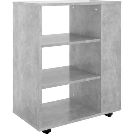 Armoire à roulettes moderne fonctionnelle 60 x 35 x 75 cm en bois d'ingénierie gris béton (1/5)