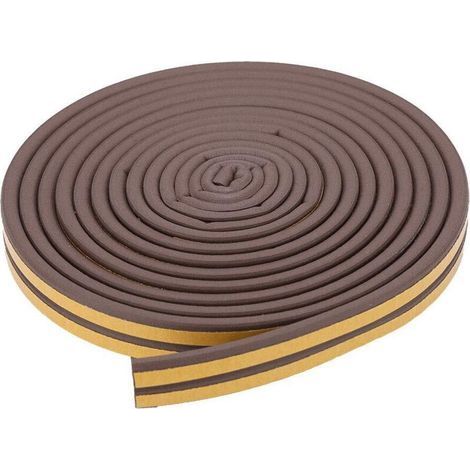 Bande de Joint Auto-adhésive, 5m Joint d'étanchéité de Porte et Fenêtre pour Anti-intempéries Isolation Acoustique Anticollision d'étanchéité en Caoutchouc pour Fenêtre, Fond Boudin de(Brun) (1/4)