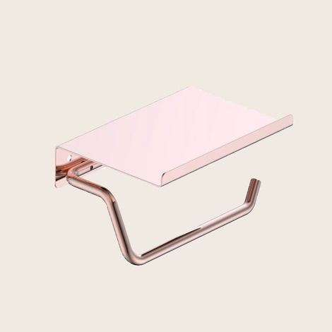 Exagonshop Portarotolo con mensola oro rosa spazzolato Minimal